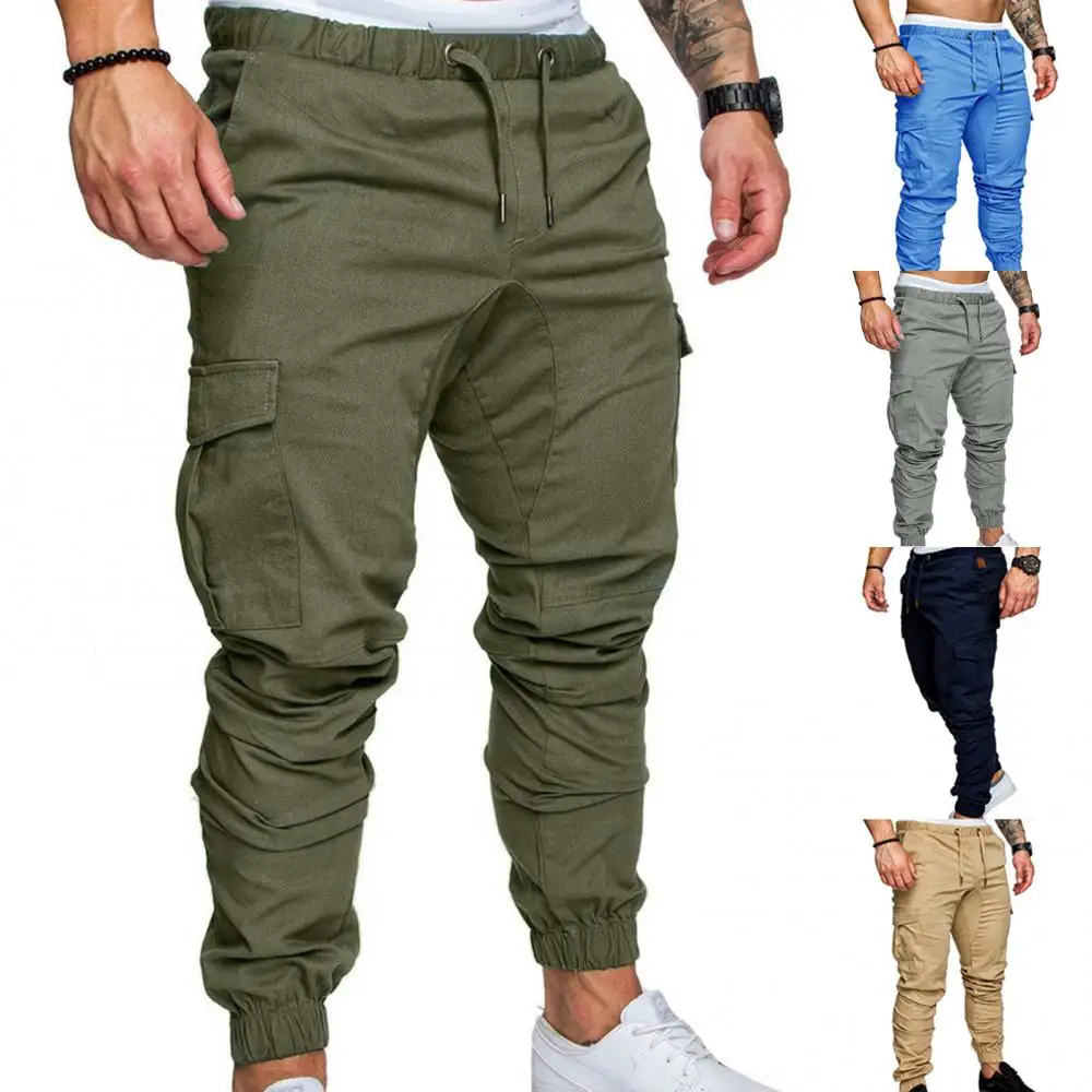 Automne hommes pantalons Hip Hop Joggers pantalons 2024 nouveau mâle fjMens Joggers solide multi-poches pantalons pantalons de survêtement S-4XL