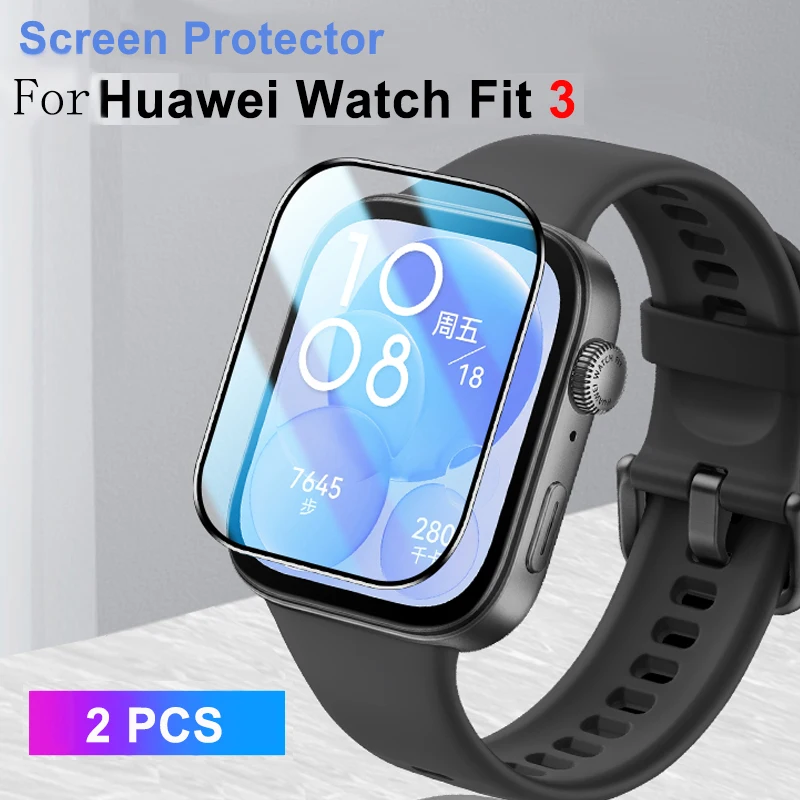 Soft Glass For Huawei Watch Fit 3 Film Cover Smartwatch Curved 9D tempered Screen Protector for huawei watch fit 2 3 accessories