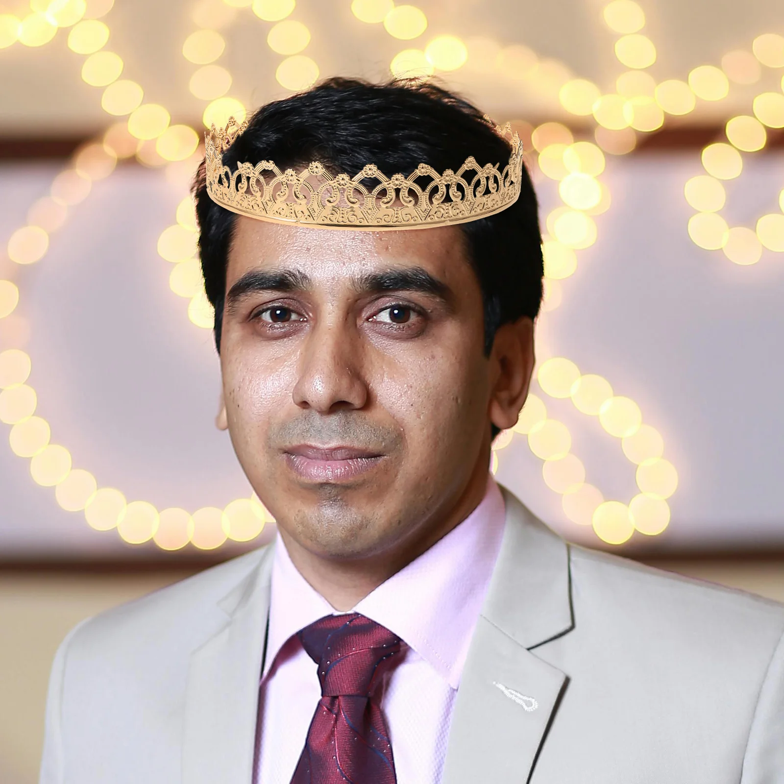 

Baroque Crown Props Vintage Crowns for Performance Party Wedding cosplay Tiara Men Hat Festival Decorations