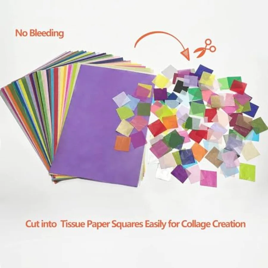 360 Sheets 36 Multicolor Tissue Paper for Gift Bags, 11.5" x 8" Small Gift Wrapping Decorative, Art Rainbow Tissue Paper Bulk f view 3