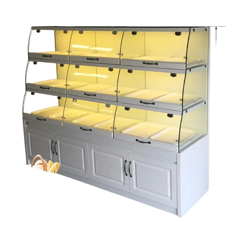 

Customize.Kainice Customized Wooden Glass Floor Stand Cake Display Showcase Bakery Furniture Bread Shop and Food Display