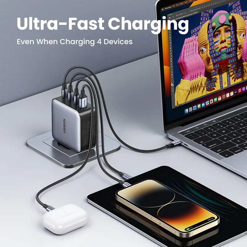 UGREEN USB Charger 100W GaN Charger for Macbook Tablet Fast Charging for iPhone Xiaomi USB Type C PD Charge for iPhone 18 17 16 - 3