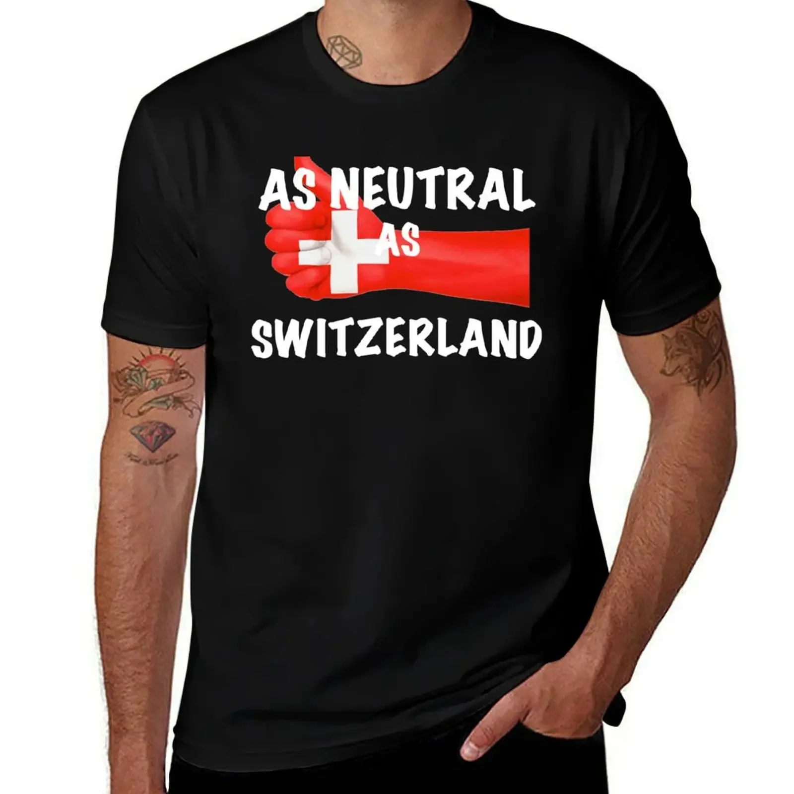 Neutral as Switzerland (Switzerland) T-Shirt blue archive croswit shirt man luxury clothes men