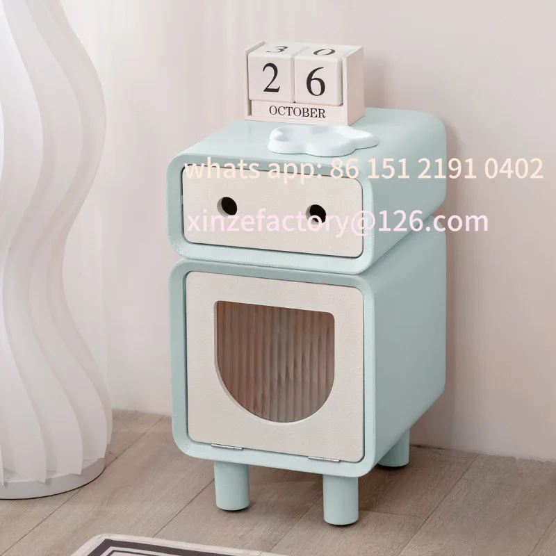 

Customizable Bedroom household children's small locker Cream wind Internet celebrity creative bedside storage cabinet