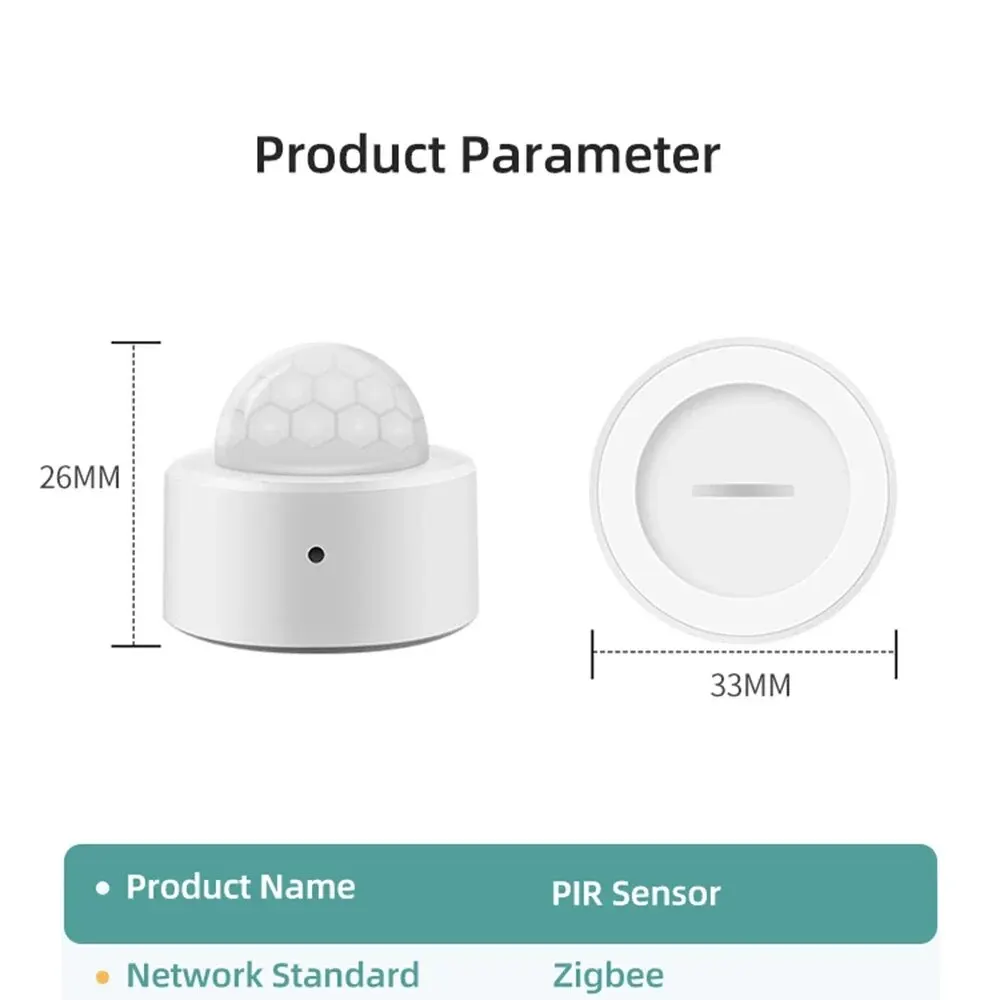 Tuya ZigBee Smart PIR Motion Sensor แบตเตอรี่ในตัวเครื่องตรวจจับอินฟราเรดแบบ Passive Security Burglar Alarm Sensor