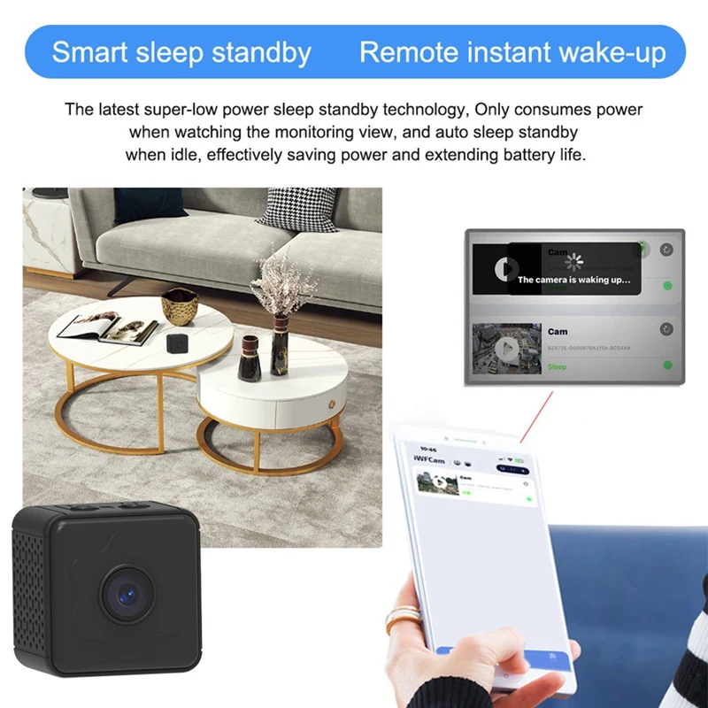 Mini Camera Wireless Wifi Remote Monitor Camera Tiny Home IP Camera No Need To Plug In Super-Long Battery Life Easy Install