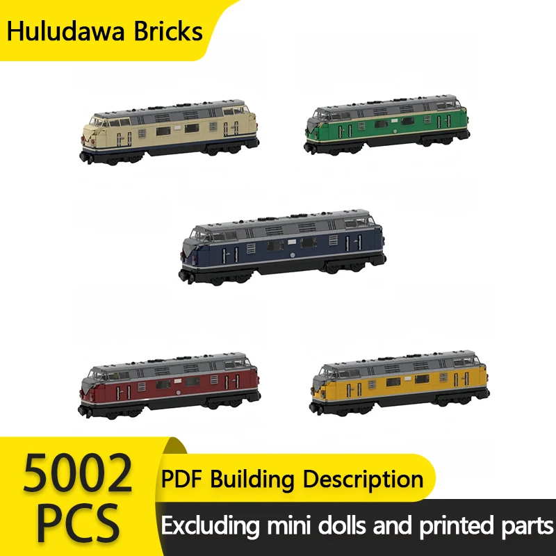 

City Car Model MOC Building Bricks Germany V200 Railway Locomotives Modular Technology Gifts Holiday Assemble Children Toys Suit