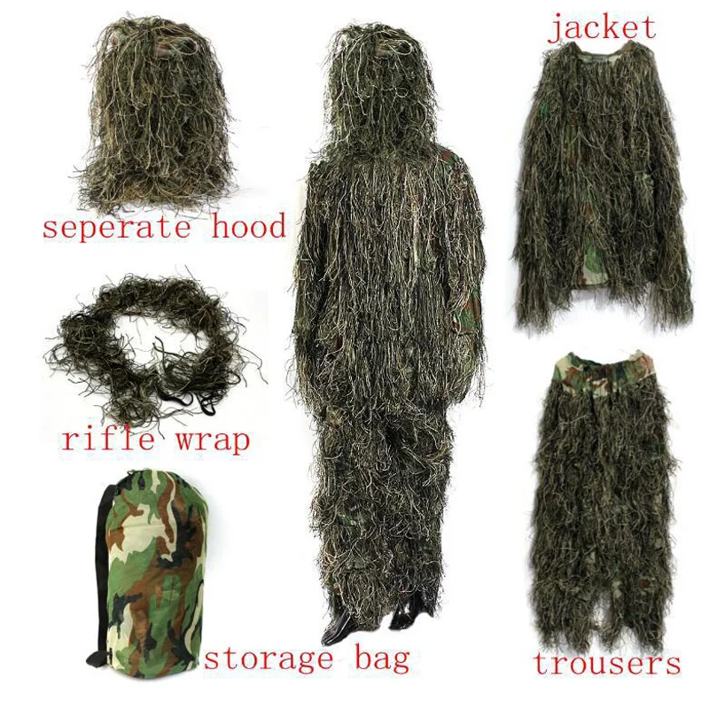 Tactical Men Adult Children Kids Ghillie Suit Camo Camouflage Forest 3D Suits Airsoft Military Boy Paintball CS War Game Clothes - view 2