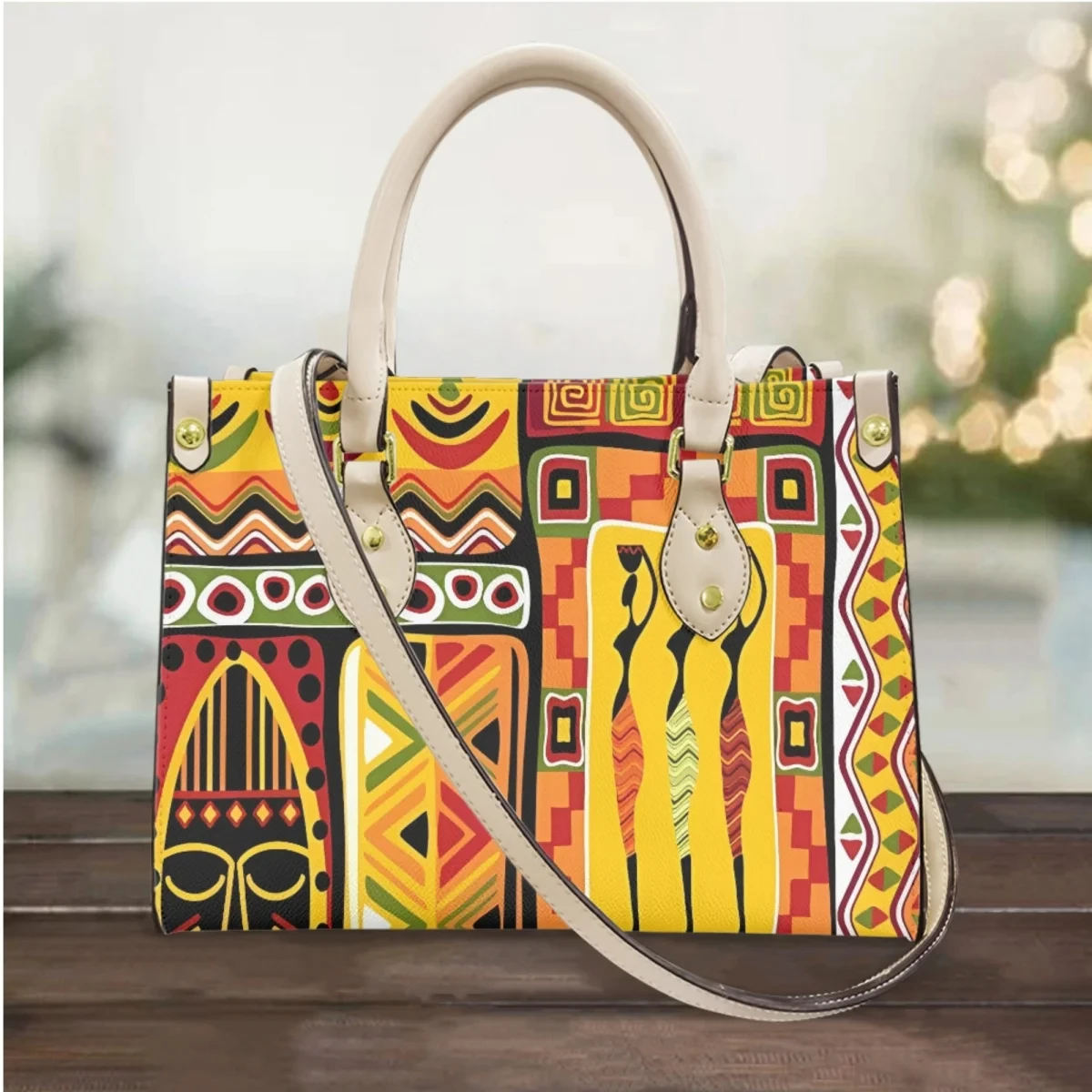 Vintage Black Woman African Culture Designer Clutch Bag PU Leather Small Commuter Coin Purse Top Handle Fashion Shoulder HandBag