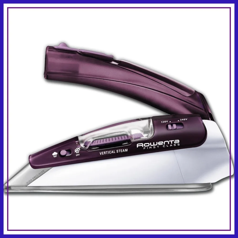 

Compact Travel Iron 1000W Stainless Steel Soleplate Handheld Steamer for Clothes, Dual Voltage, Purple