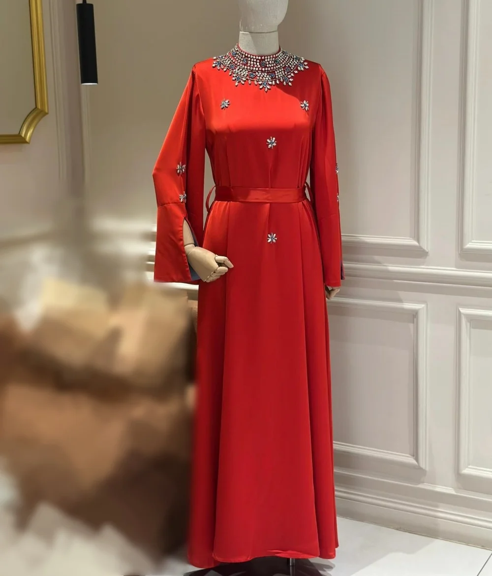 

Изысканное вечернее платье на заказ с блестками и стразами, классическое длинное платье А-силуэта для вечеринок и свадеб, высокое качество