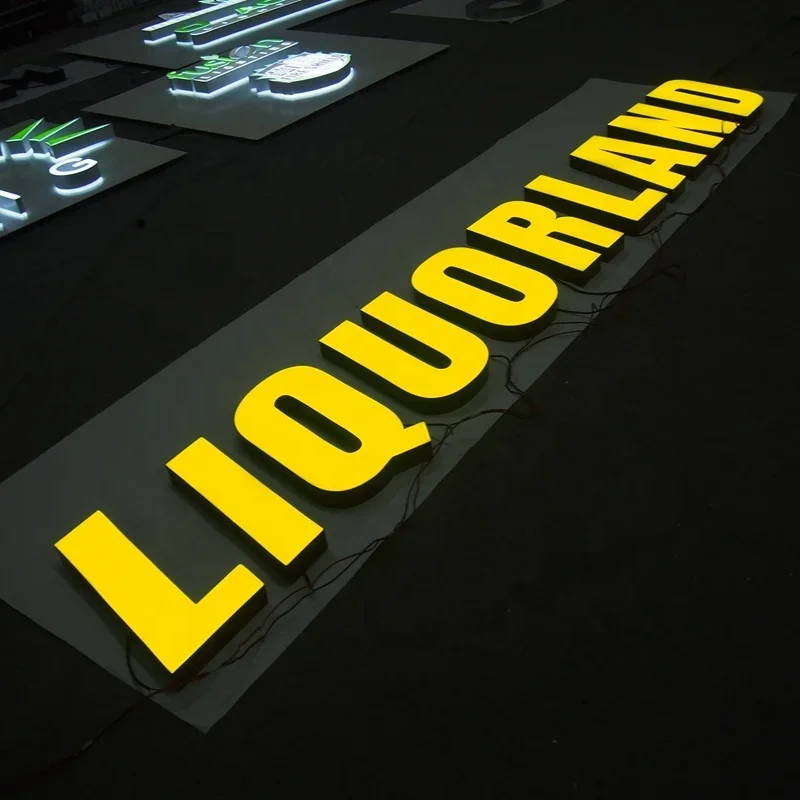 Custom Hot sales promotional bright luminous characters epoxy resin led sign channel letter sign in