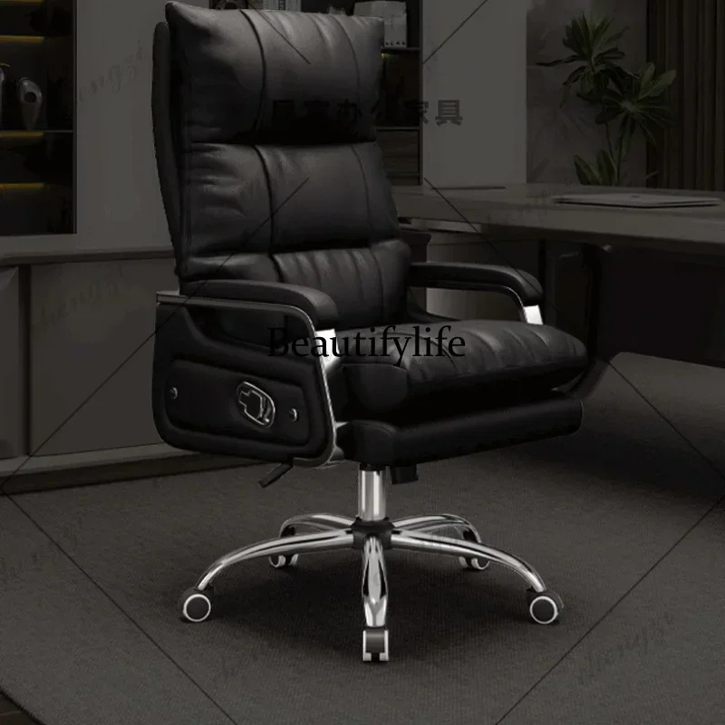 N138  Foot Rest Heavy Office Chair Designer Comfortable Cheap Gaming Office Chair Wheel Leather Silla De Escritorio Office Furni