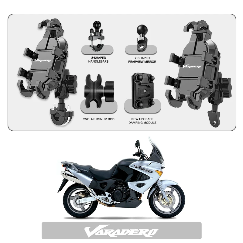 

Phone Mount Stand Motorcycle Holder 360° Rotatable ABS Adjustable For Honda Varadero XL 1000 Varadero1000 Varadero125 2025