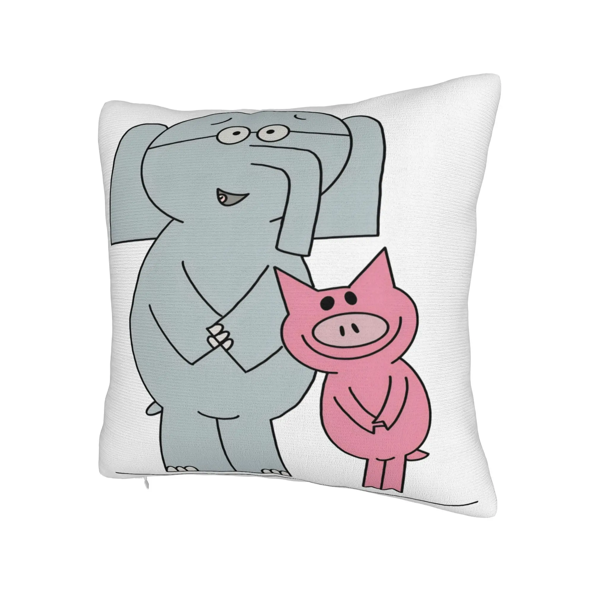 Elephant And Piggie, High Aesthetic Printed Pillowcase, Suitable for Wedding Scene, Holiday Gift, Party Decor, Office Lounge, Bedroom Living Room Sofa Universal