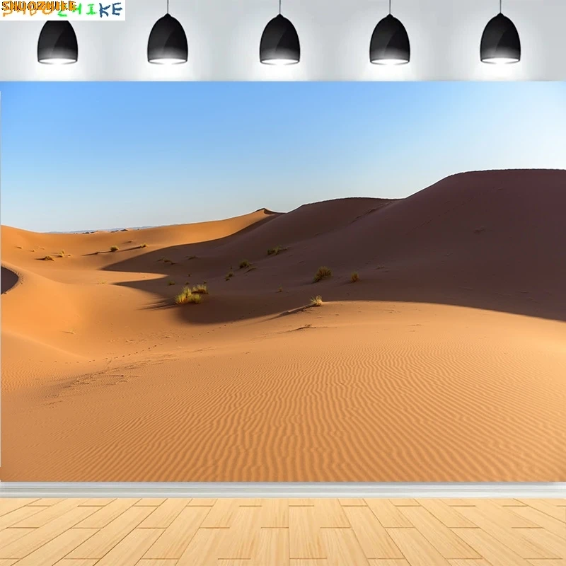 واسعة الرمال الكثبان الرملية المشتعلة الشمس الصحراء خلفيات للتصوير الفوتوغرافي غروب الشمس السماء الصخور سفاري المشهد شجرة مجففة عيد ميلاد خلفية DS-02 #2