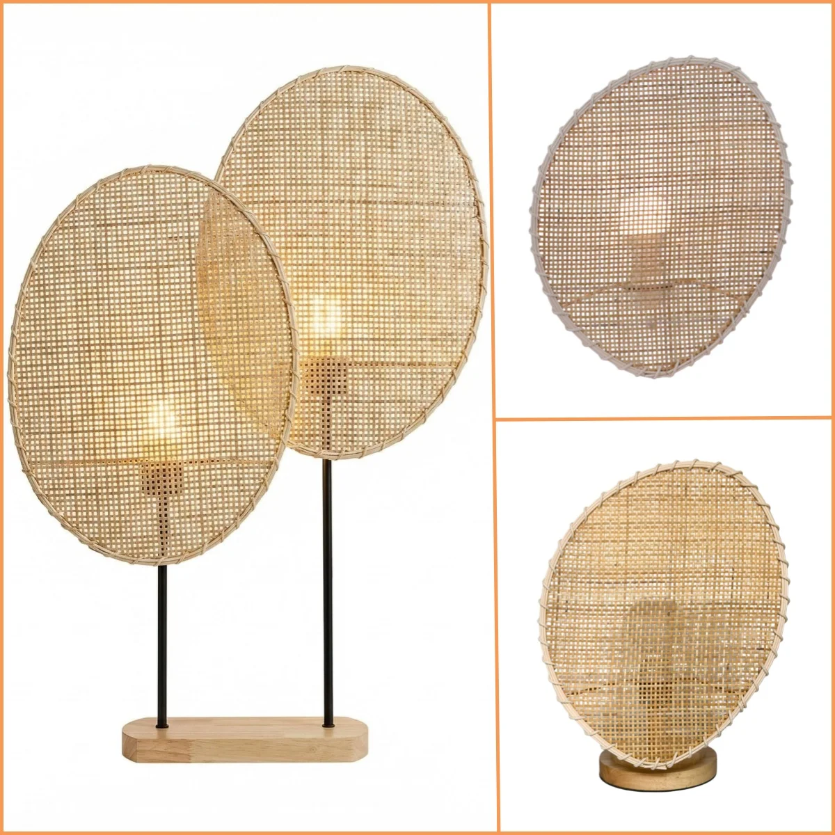 

Настенный светильник JOYINLED ручной работы из бамбука и ротанга, двойной светильник с плетеным абажуром E27, настольная лампа с деревянным устойчивым основанием, декор для комнаты, настольный светильник
