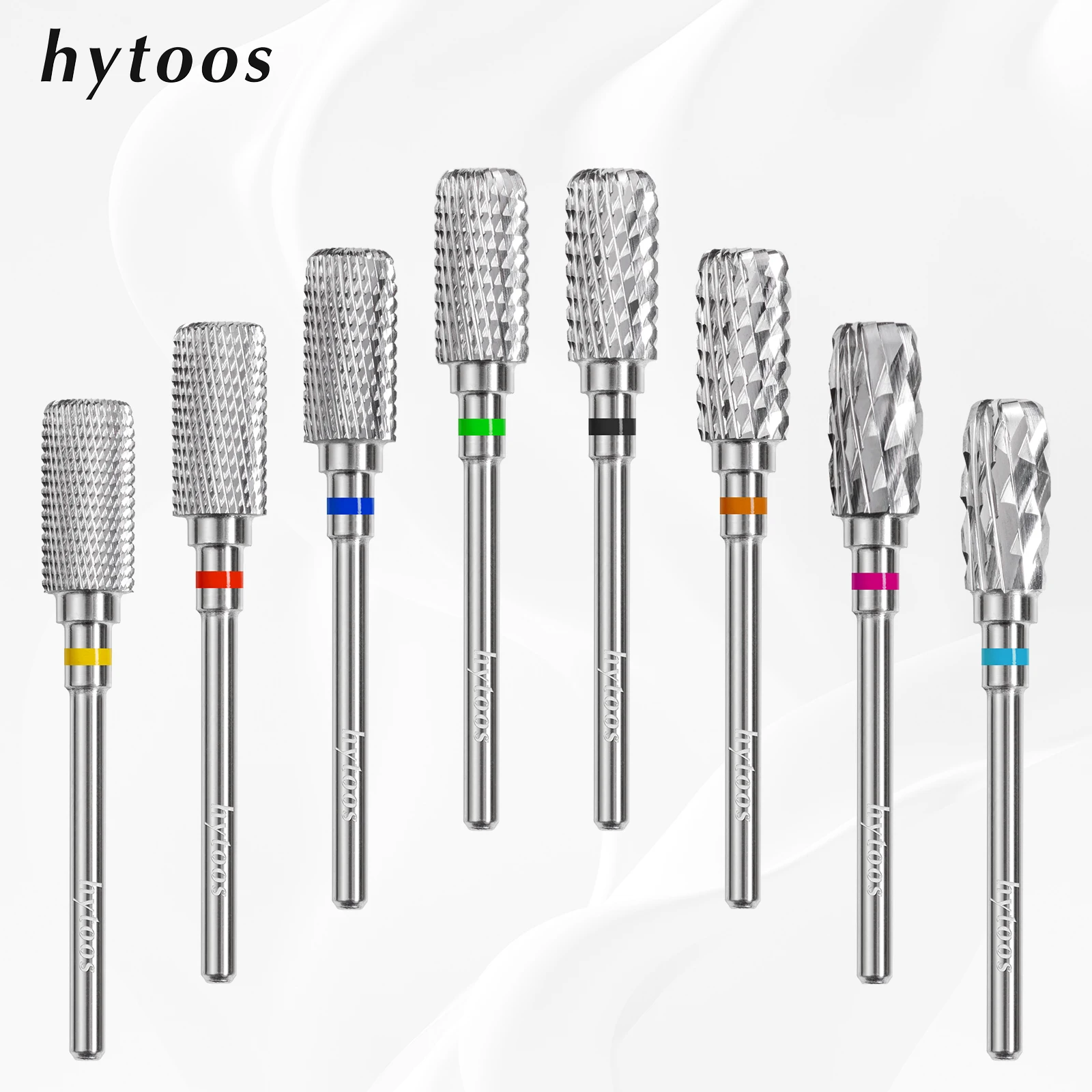 HYTOOS 13mm Barrel Carbide Nail Drill Bits Dust Proof Nail Bit 3/32 Right-handed Electric Manicure Efile Remove Acrylic Gel Tool