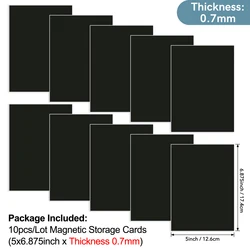 10pcs 12.6x17.4cm 0.7mm Rubber Magnetic Sheets, Die and Stamp Storage Magnetic Panels Magnetic Storage Cards for Card Making