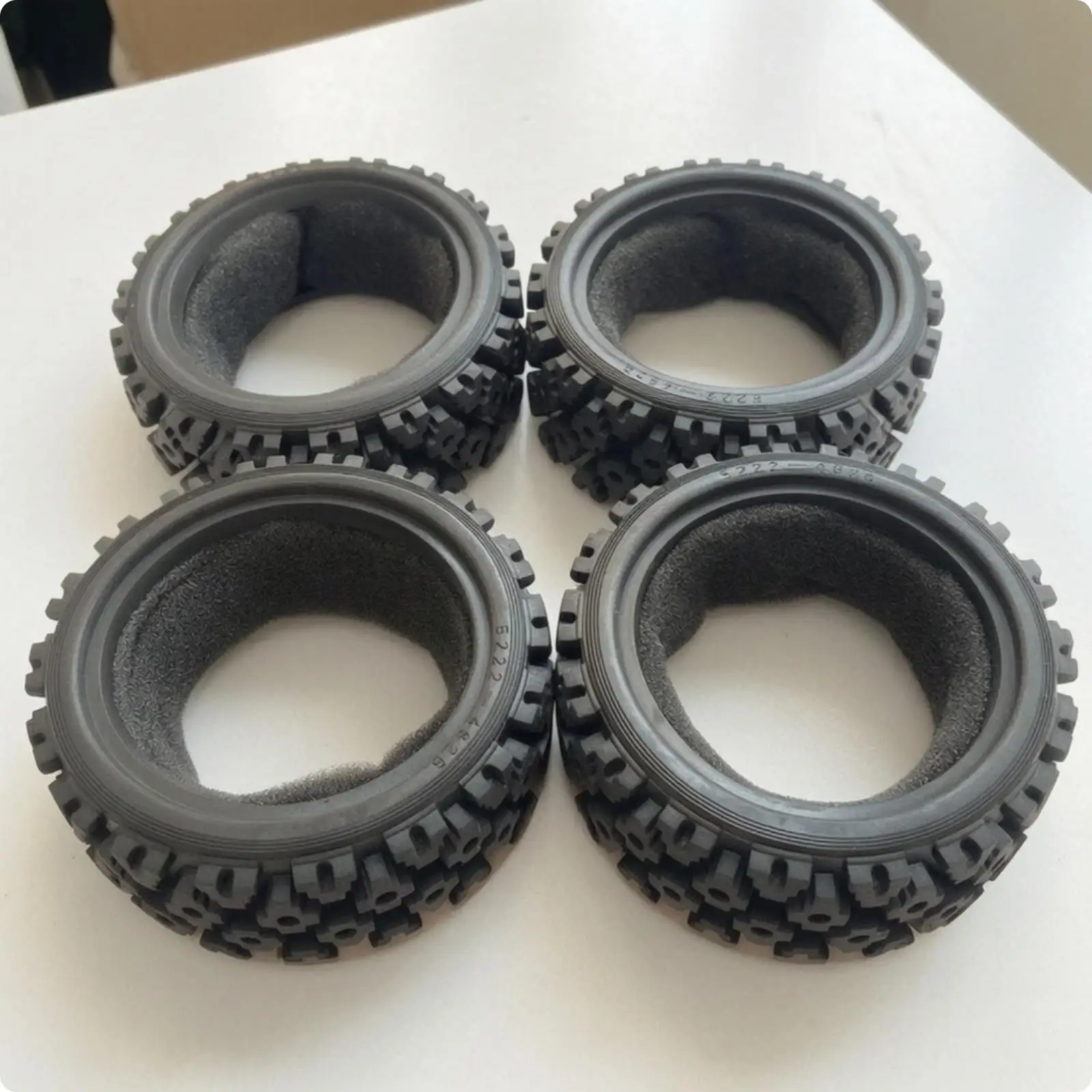 4 Pieces RC Tires with Knobby Pattern Aggressive for Dirt Tracks
