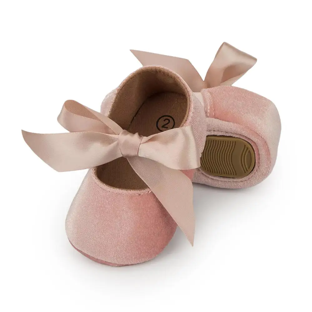 Spring Autumn New Baby Flat Bottom Walking Shoe Fashion Anti-slip Soft Bottom Cute Bow Princess Shoes Female Infant Casual Shoes