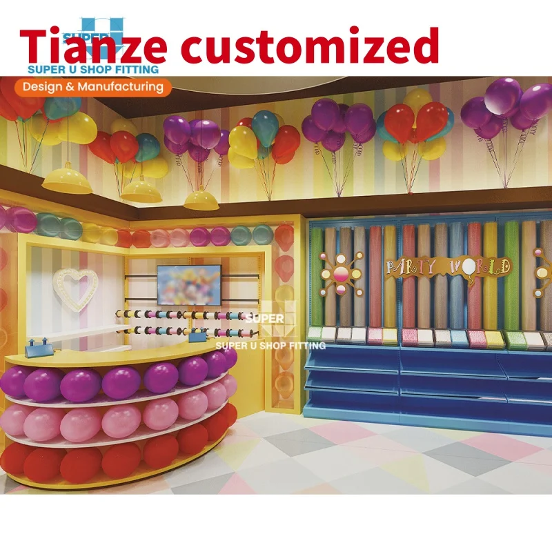 (Customized) Fashion Costume Kids Store Interior Design Toy Balloon Showroom Shop Furniture Decoration Party Shop