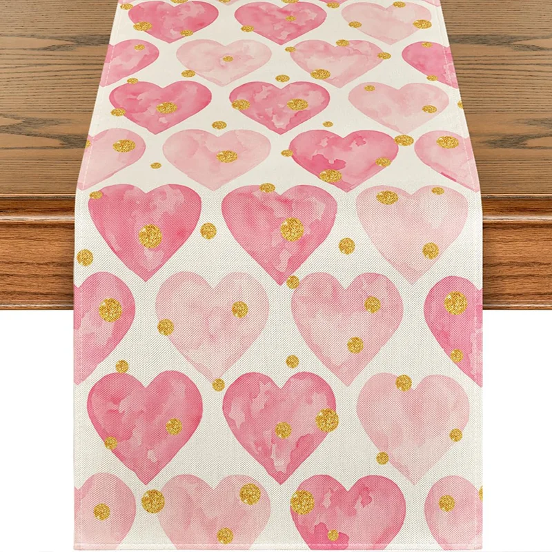 1 Stück, Tischläufer mit Herz aus Goldfolie, Geschenk für die Freundin, geeignet für Hochzeiten, Küchen, Esstische und Familientreffen, Feiertags- und Jubiläumsdekorationen, ein Must-Have für Zuhause