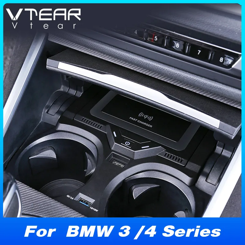 

For BMW 3 Series G20 G28 4 Series With NFC Card Key Car Wireless Charger Fast Phone Charging Plate Accessories 2020 2021 2022