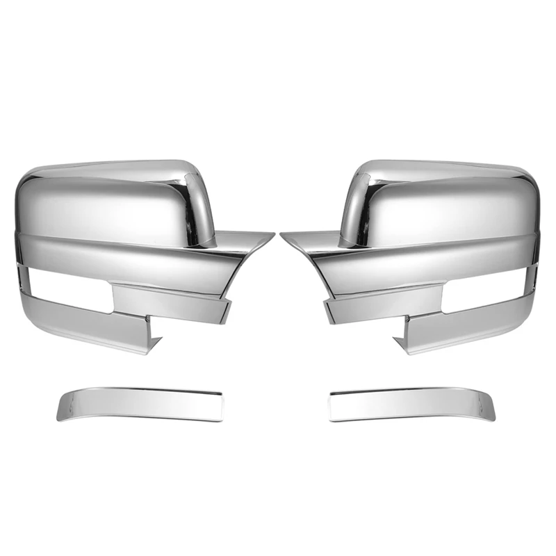 

1 Pair For Ford F150 2009-2014 Side Mirror Cover Car Rear View Mirror Cover ABS Trim Accessories - Chrome