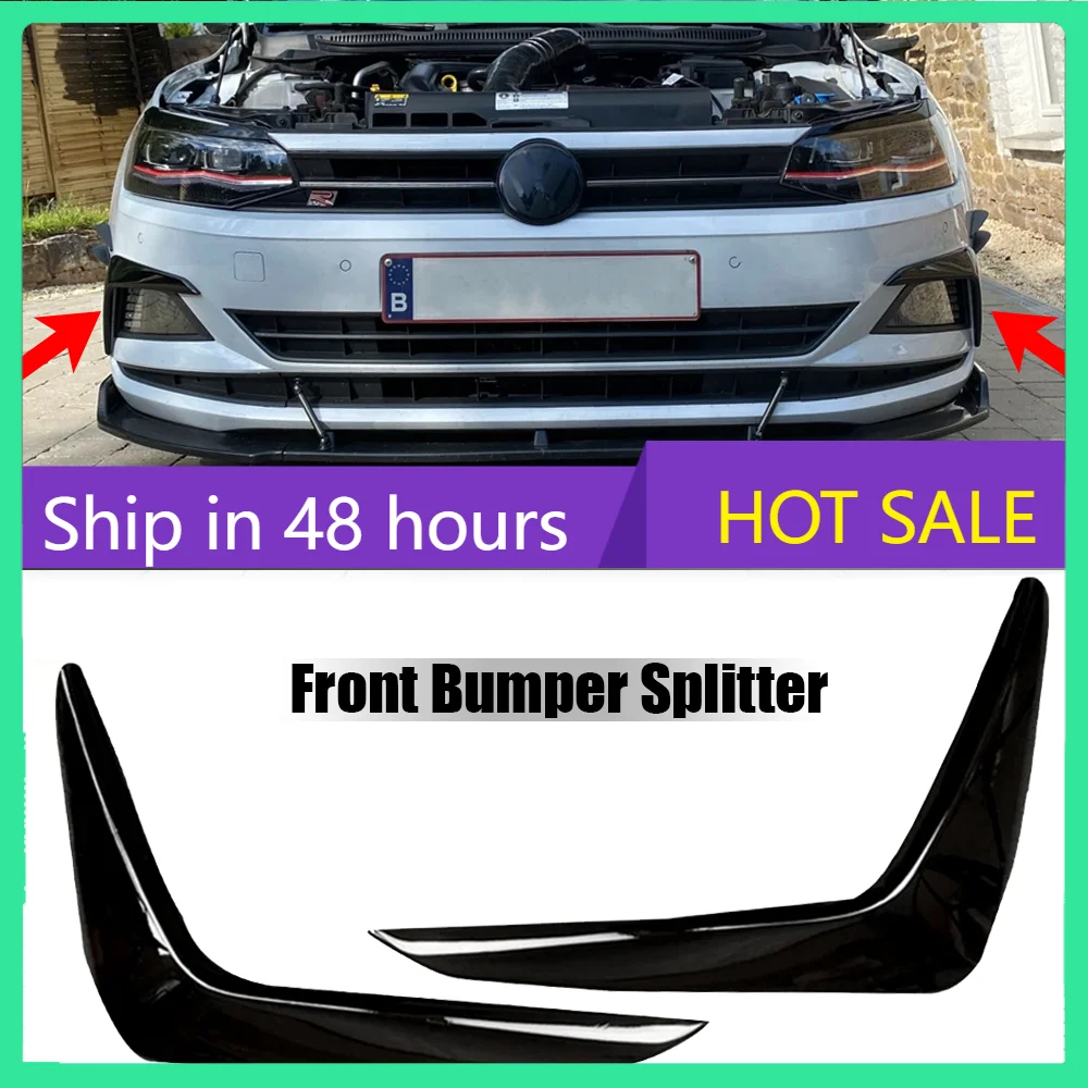 Nuevo Kit de Carrocería con Alerón Lateral Delantero para Volkswagen VW POLO MK6 Virtus 2017 2018 2019 2020 2021 Tuning