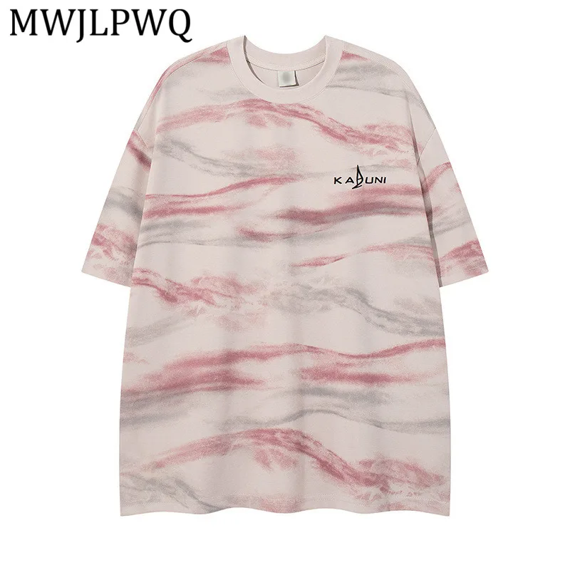 

MWJLPWQ Мужская футболка с коротким рукавом в стиле тай-дай с камуфляжным принтом, модный дизайн в стиле хип-хоп, летняя повседневная футболка в стиле кэжуал 14352