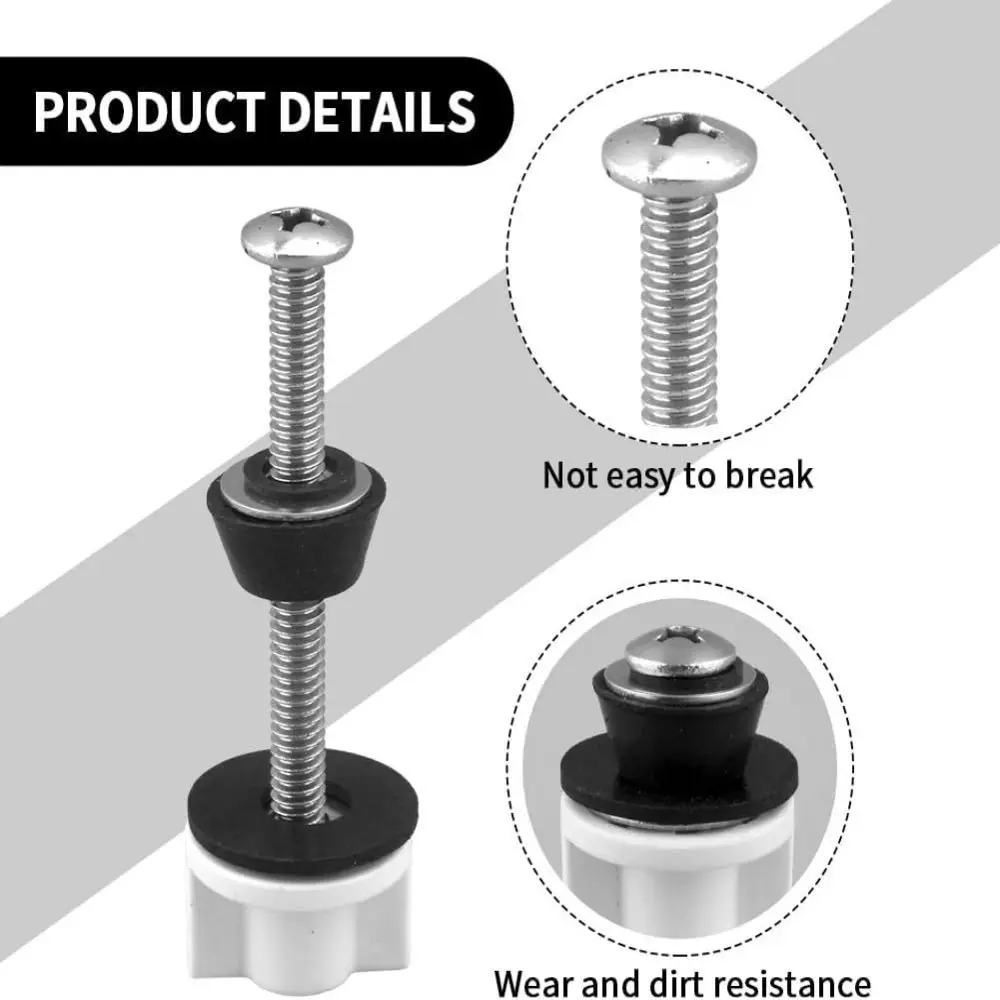 2 قطعة مجموعة مسامير خزان المرحاض شديدة التحمل مقاومة للماء من الفولاذ المقاوم للصدأ مثبتات مقعد المرحاض مقاومة للصدأ وطويلة جدًا #4