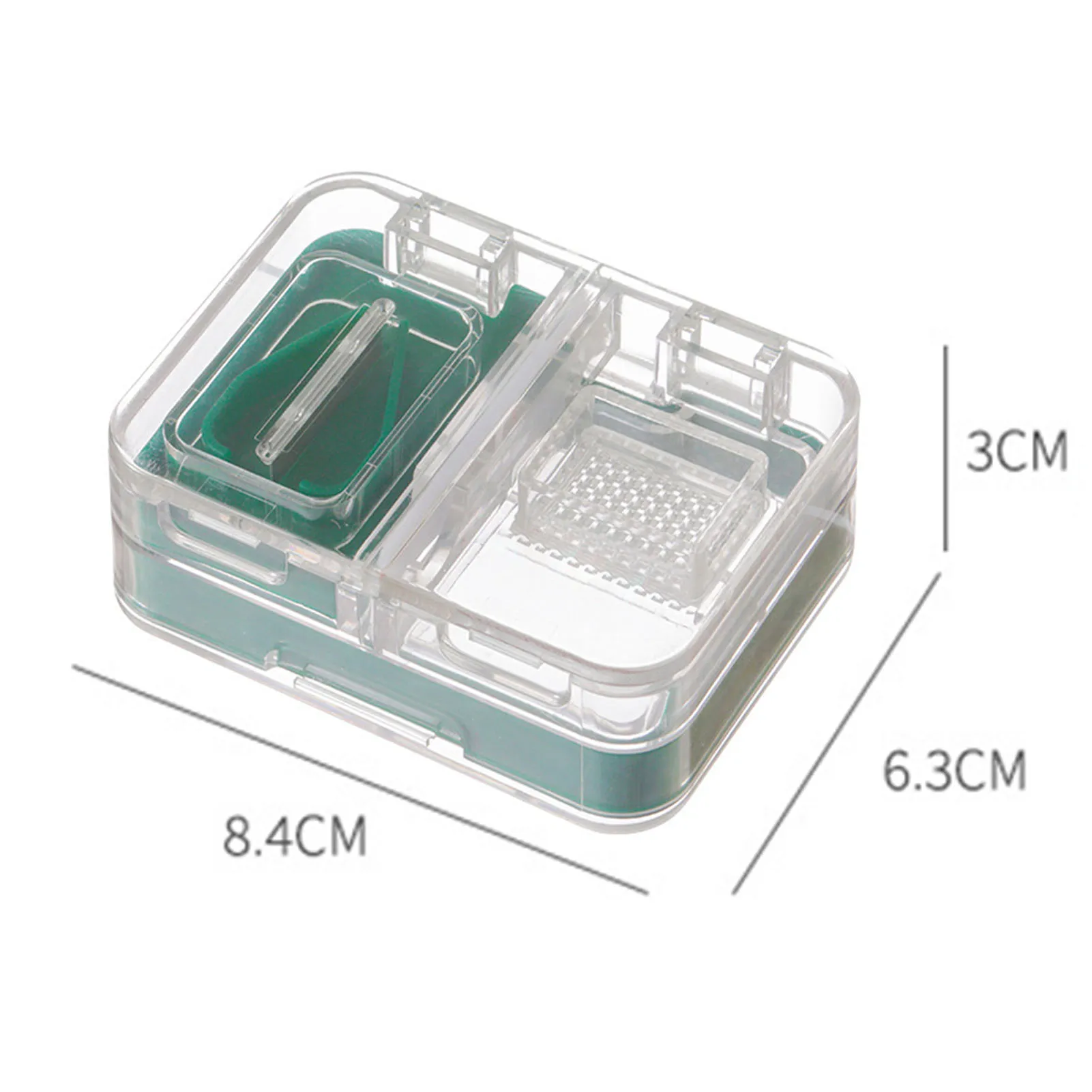 3 in 1 Portable Pill Case with Pill Cutter Comes with a Brush for Easy Collect Powder for Daily Life Working Outdoors B88