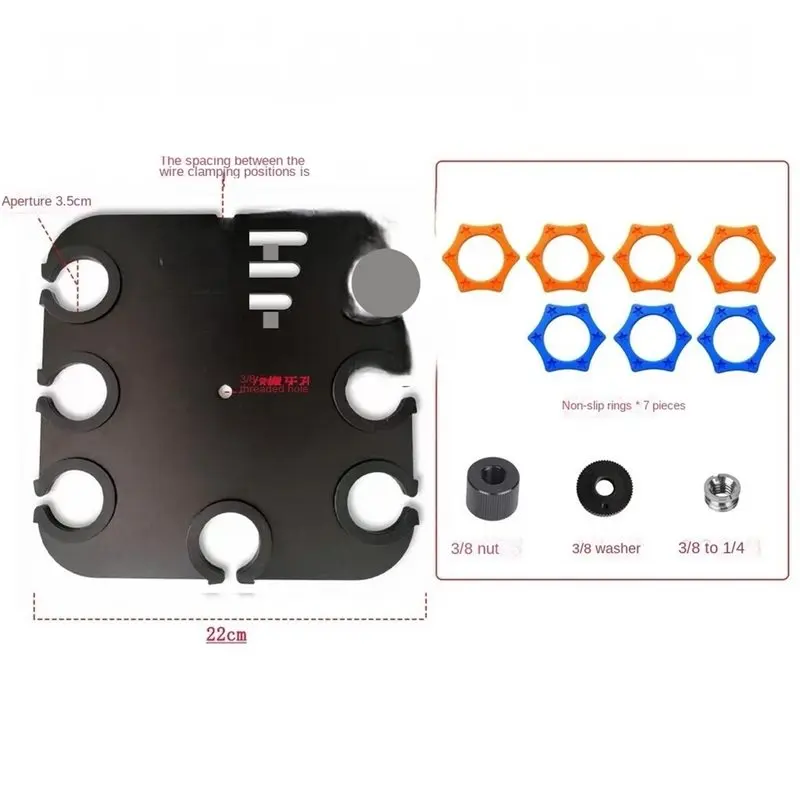 ABGI-Multi Mikrofonhalter mit Kabelschlitzen für bis zu 7 Mikrofone, quadratisches Tablett zur Organisation und Präsentation auf – Detail 8