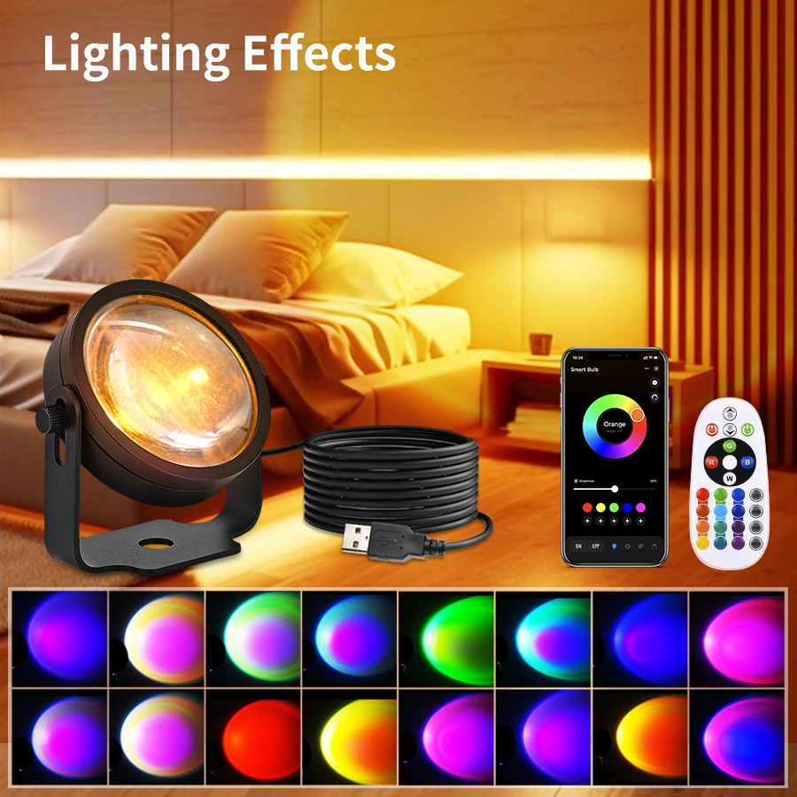 Tuya RGB LED جو ضوء الإسقاط التحكم عن بعد تغيير لون الإضاءة حائط الخلفية الديكور جو لمبة مكتب