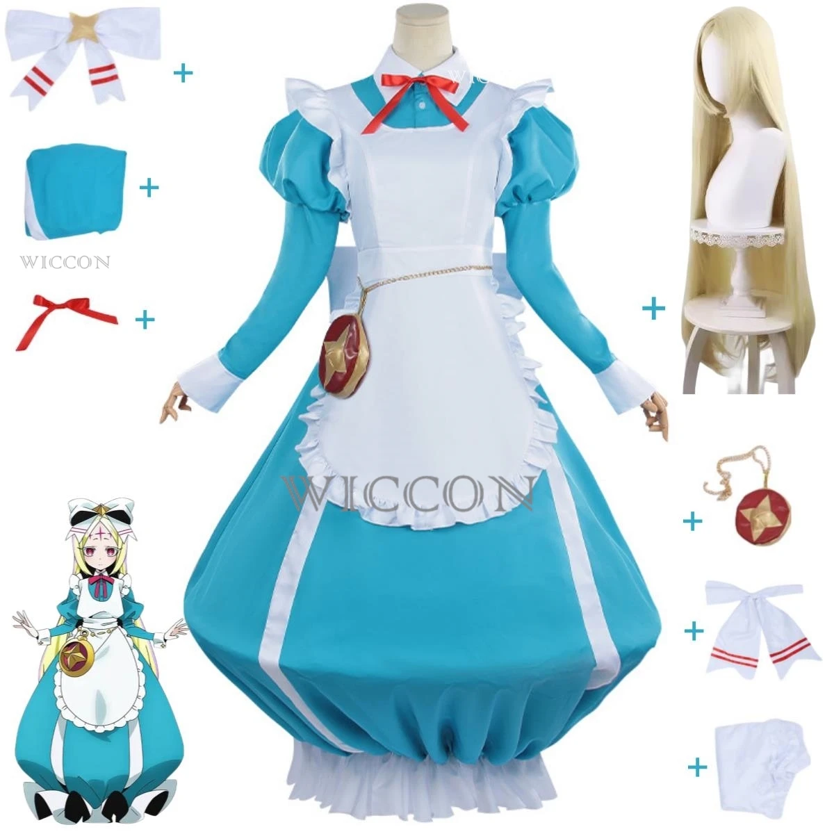 

Anime I Admire Magical Girls Morino Korisu Cosplay Costume Gushing Over Magical Girls Lolita Maid Attire Lovely Dress Wig Suit