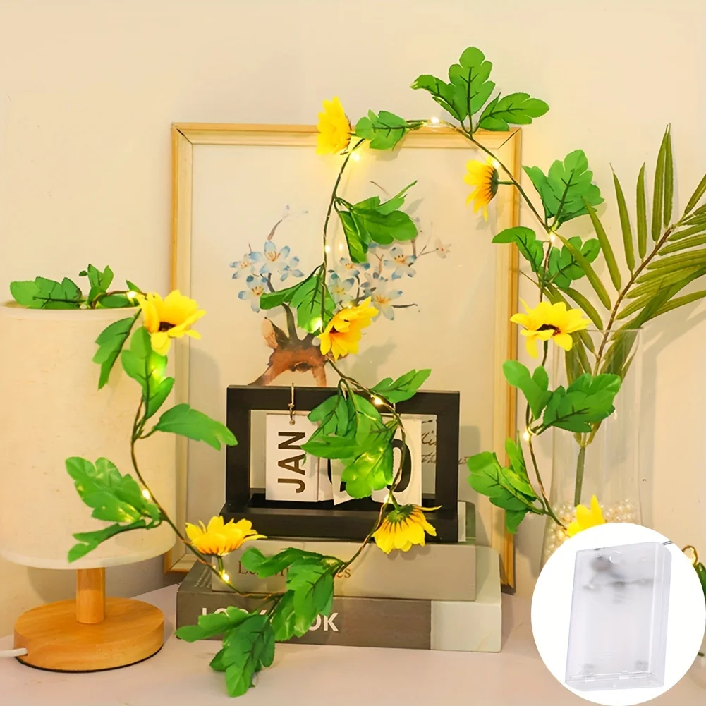 

Гирлянда-имитация подсолнуха, 1 шт., светодиодная гирлянда-цветок для декора вечеринок, свадеб, сада, Рождества, комнаты