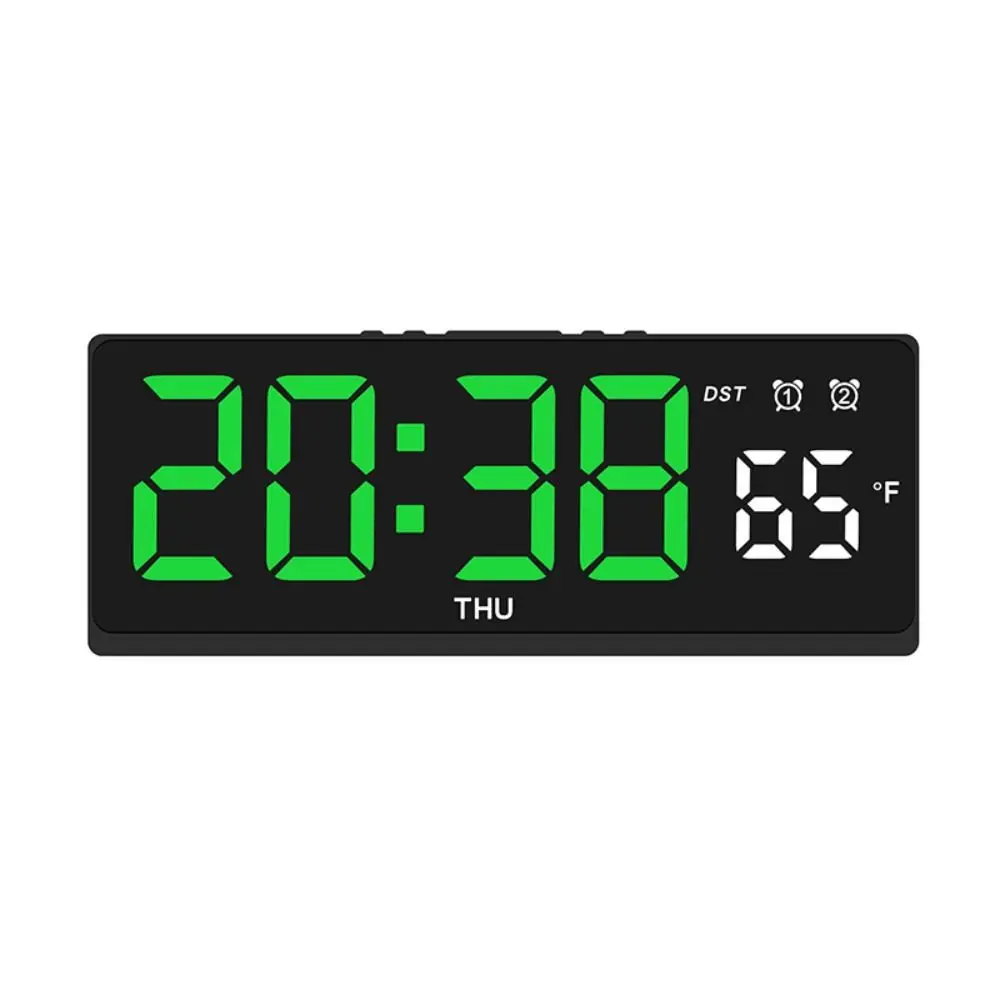 

New Wall-mounted Electronic Wall Clock Temperature Date Digital LED Clocks DST Voice Control Display Table Clock
