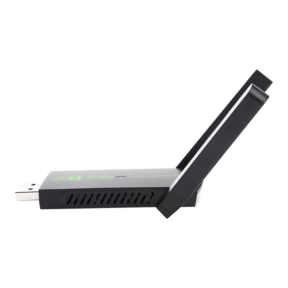 Karta sieciowa USB WiFi 1300 Mb/s, dwuzakresowa 2.4G/5GHz, bezprzewodowy odbiornik-nadajnik do PC, bez sterowników, kompatybilna z Win10/11