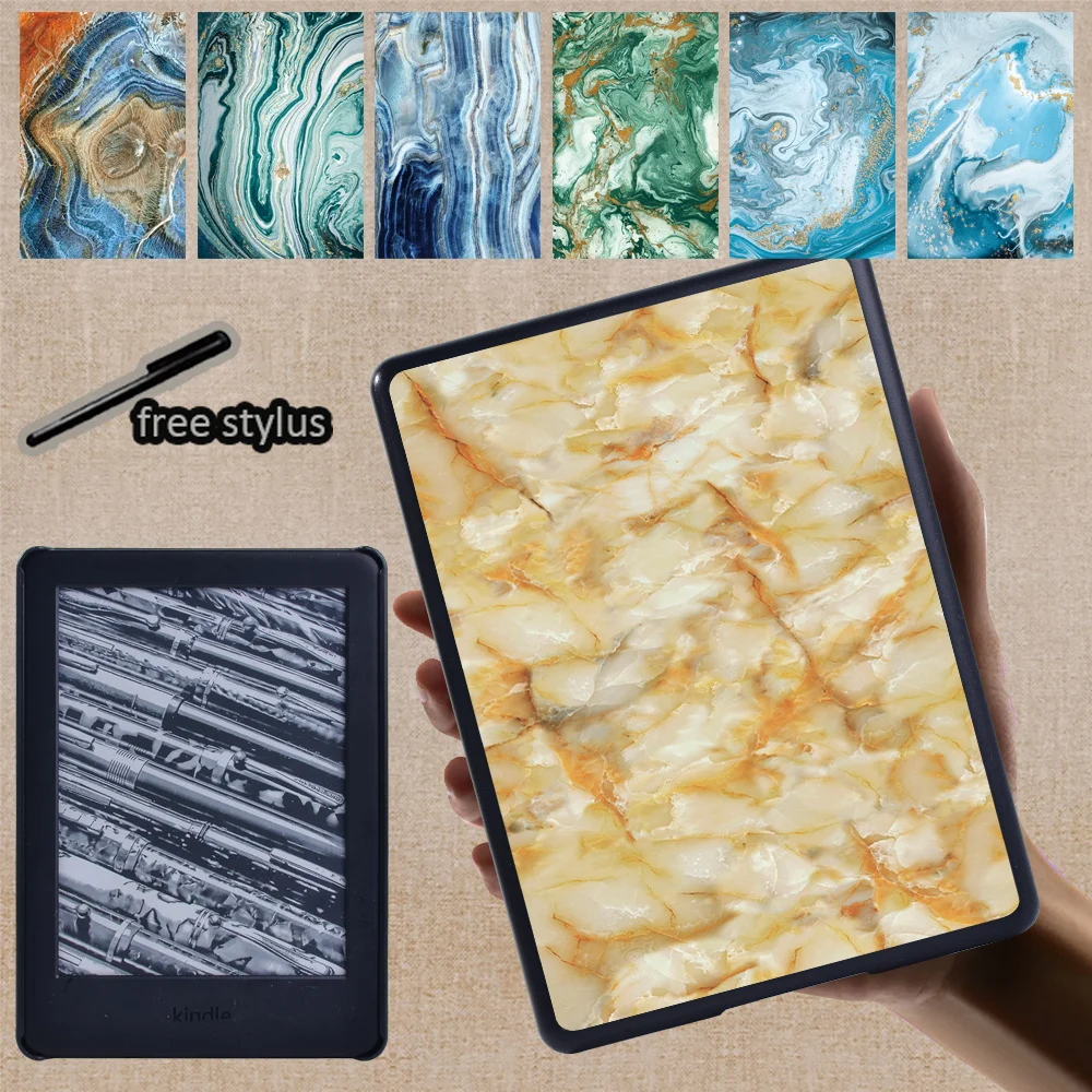 Tablet Back Shell Case for Paperwhite 4 /Kindle 10th /Kindle 8th Gen /Paperwhite1 2 3 Marble Pattern Anti-fall Protective Cover