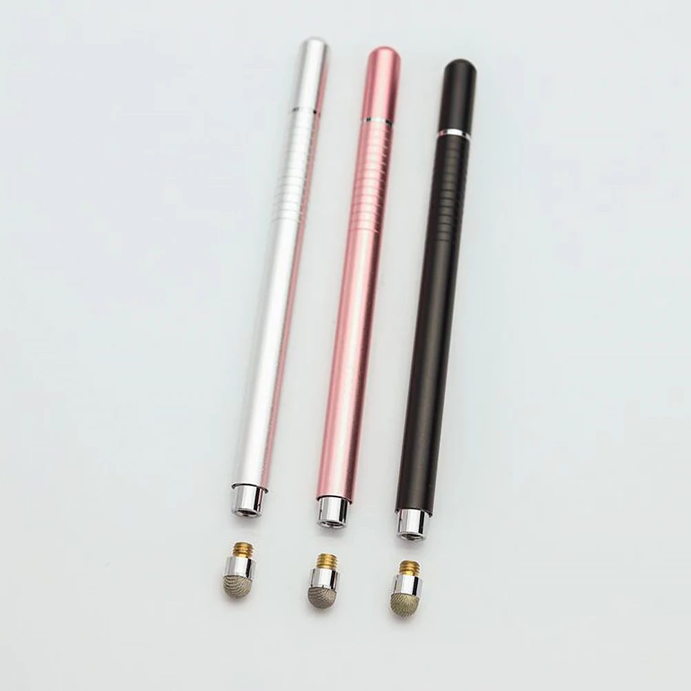 

Magnetic Capacitive Stylus Pen Disc Pens Black Aluminum Alloy Universal Touch Screen Stylus Pencil Replaceable Tip Precise