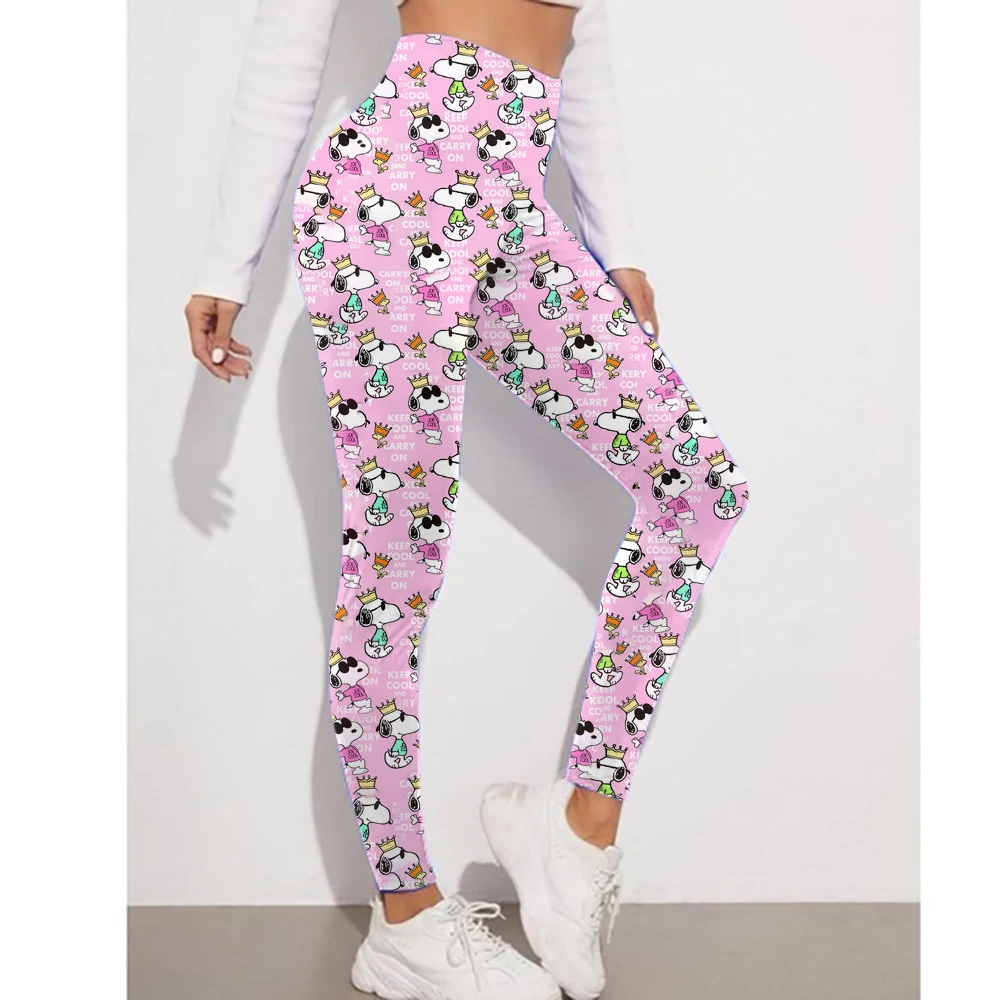 New Snoopy print Yoga Pants Sport Leggings Women Seamless High Waist Push Up Woman Tights Fitness Workout Leggins Gym Clothing