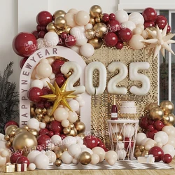 Burgundy Chrome Gold Balloon Arch Garland Kit Milk White Explosion Star Bridal Shower Wedding Wine Birthday New Year Decor 2025
