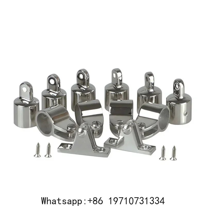 

12 Pcs Universal 3-Bow Bimini Top Stainless Steel 316 Marine Hardware Set Deck Hinge Jaw Slide Eye End Fitting Boat Accessories