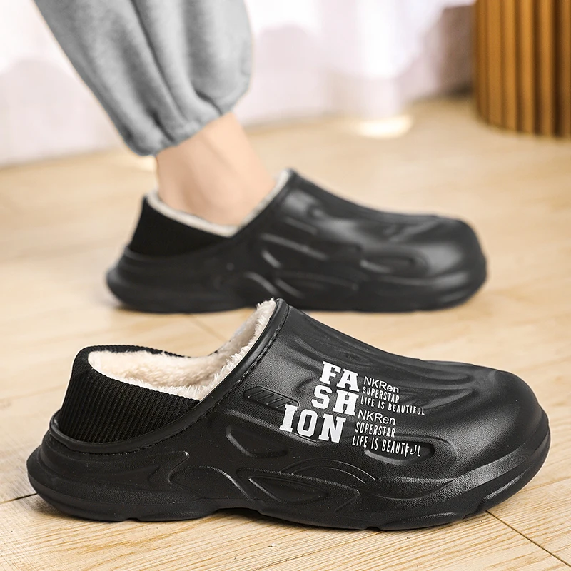 Winter Baumwolle Hausschuhe männer Schuhe Kurze Plüsch Slip-on Casual Outdoor Männer Schuhe Warm Halten Indoor Männer Schuhe