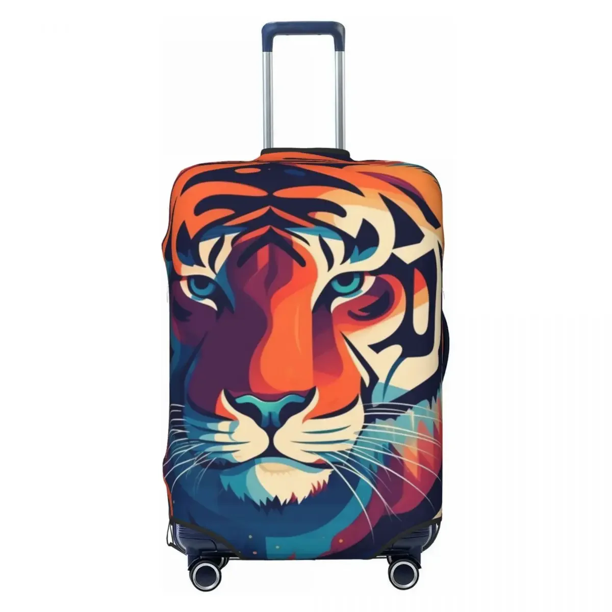 Tiger Suitcase Cover Holiday Illustration Colorful Illustration Practical Luggage Accesories Travel Protection image 2