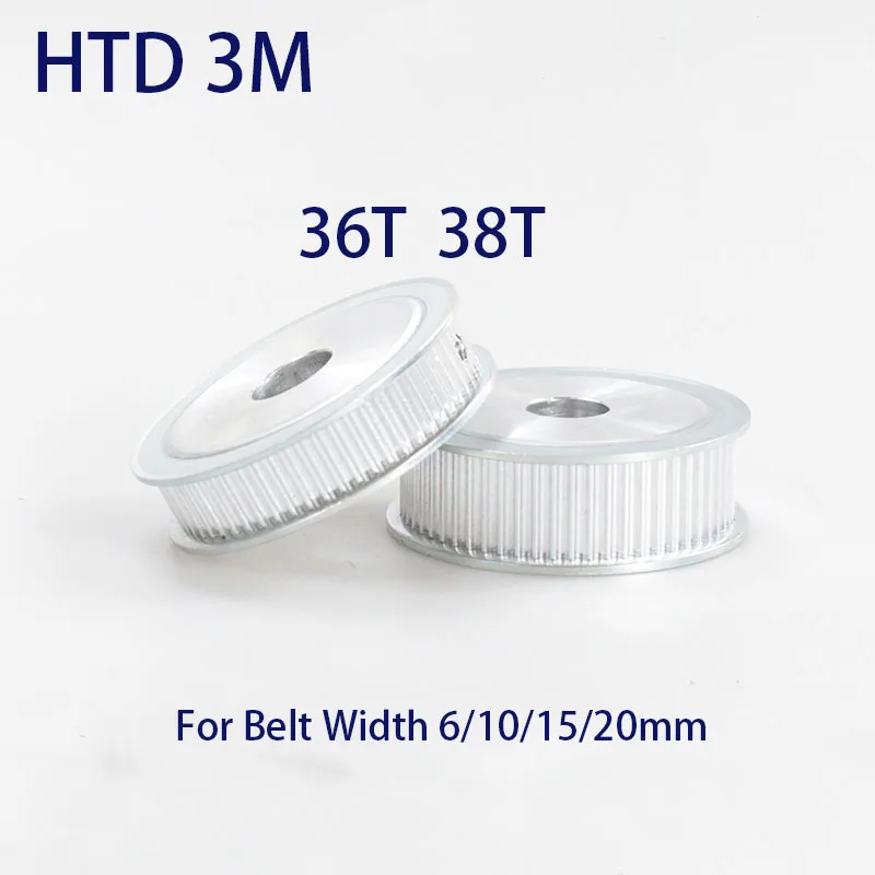 

1Pcs HTD 3M AF Timing Pulley 36T 38T Teeth Bore 4mm-20mm Belt Width 6/10/15/20mm 3M Transmission Belt Pulley