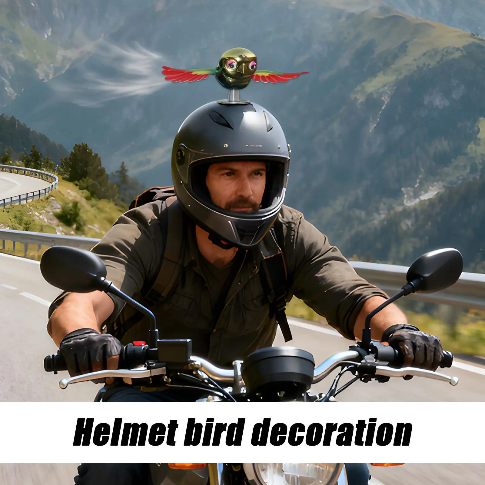 

Motorcycle Helmet Decor Funny Dynamic Realistic Motorcycle Helmet Simulation Bird Decor For Women Riders Cyclist Commuting