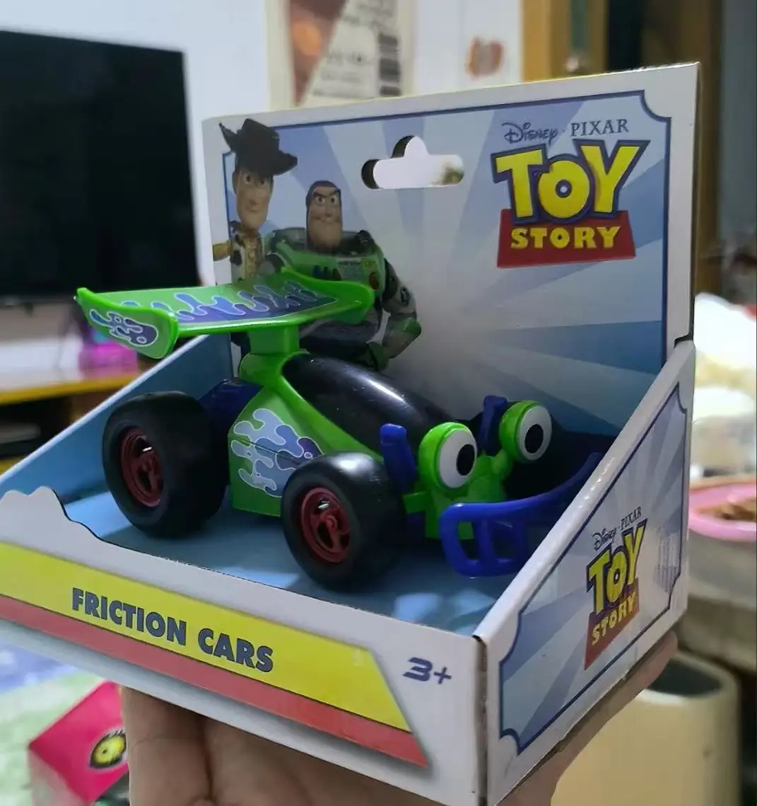 Disney Toy Story Buzz Lightyear Woody Jessie Rex Alien modelo de dibujos animados inercial Pull-back coche de rueda libre colección de juguetes regalo para niños