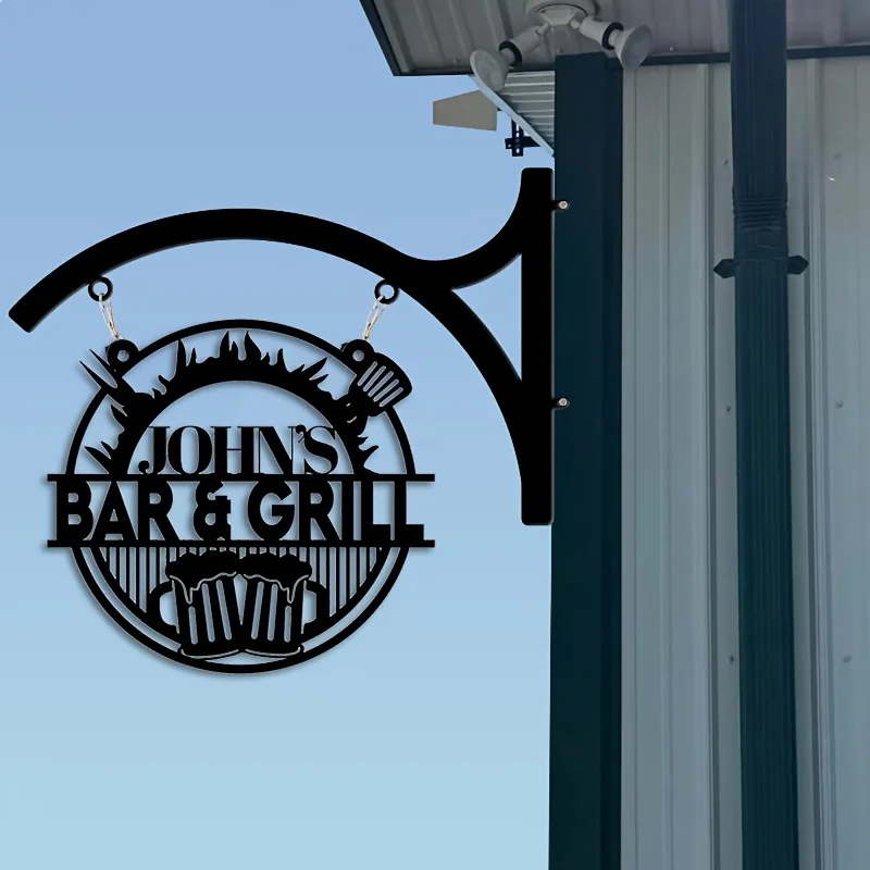 Customizable Wrought Iron Signs - Personalized Text, Outdoor Barbecue Restaurant Decor, Durable Wall-Mounted Barbecue Signs, Res - view 4